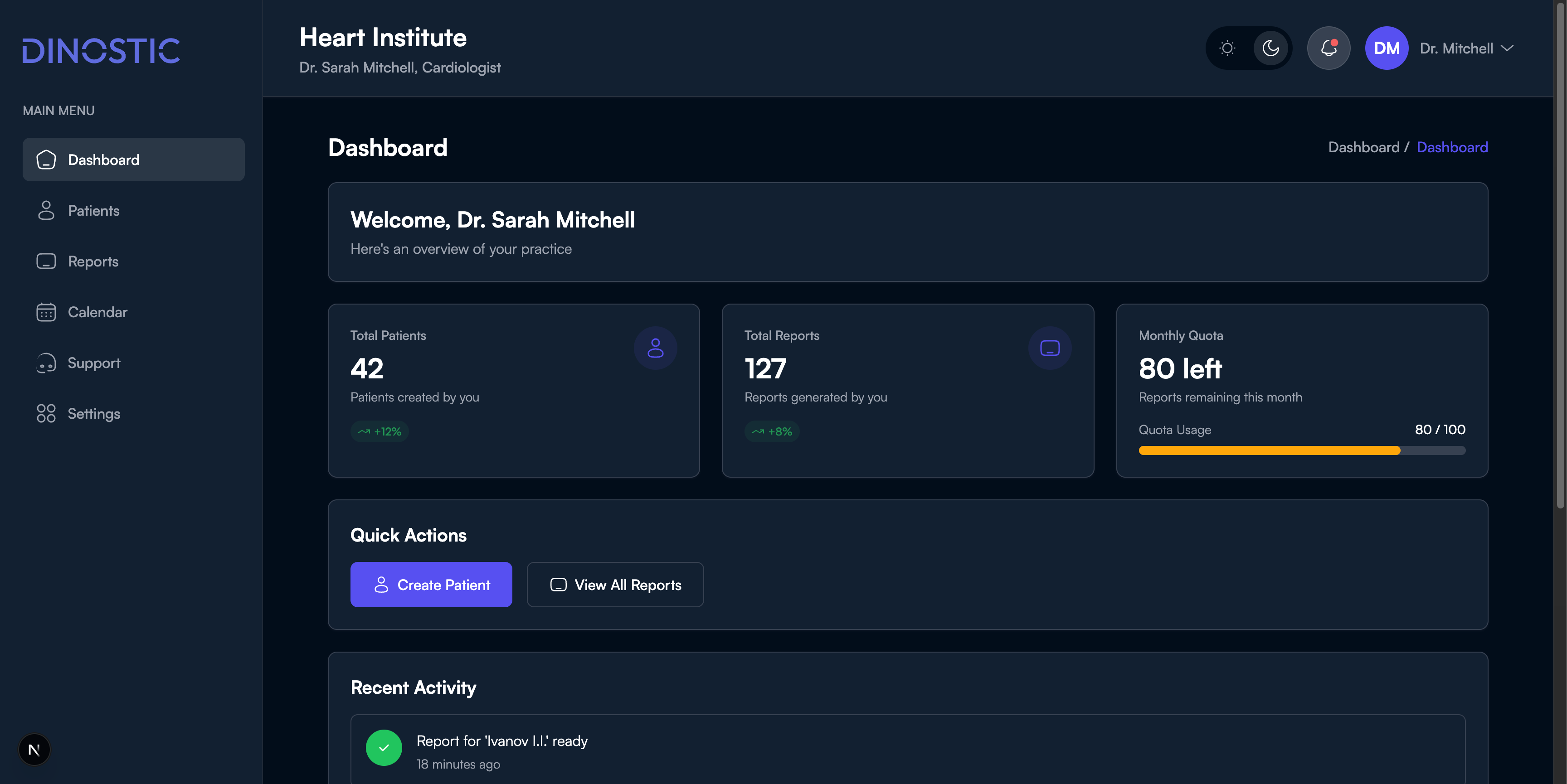AI-Healthcare Dashboard Interface